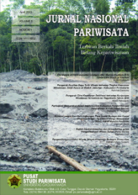 Image of JURNAL NASIONAL PARIWISATA VOLUME 5 NOMOR 1, APRIL  2013 PUSAT STUDI PARIWISATA UNIVERSITAS GAJAH MADA